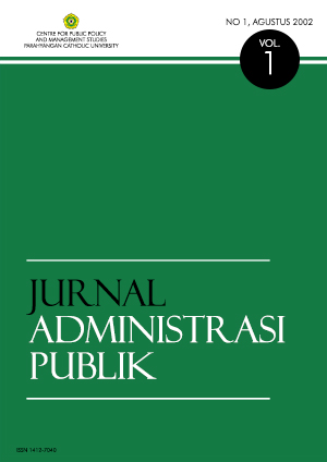 					View Vol. 1 No. 1 (2002): Jurnal Administrasi Publik, Tahun 1, Nomor 1, Agustus 2002, ISSN 1412 - 7040
				