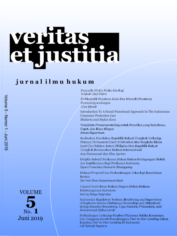					View Vol. 5 No. 1 (2019): VERITAS ET JUSTITIA
				
