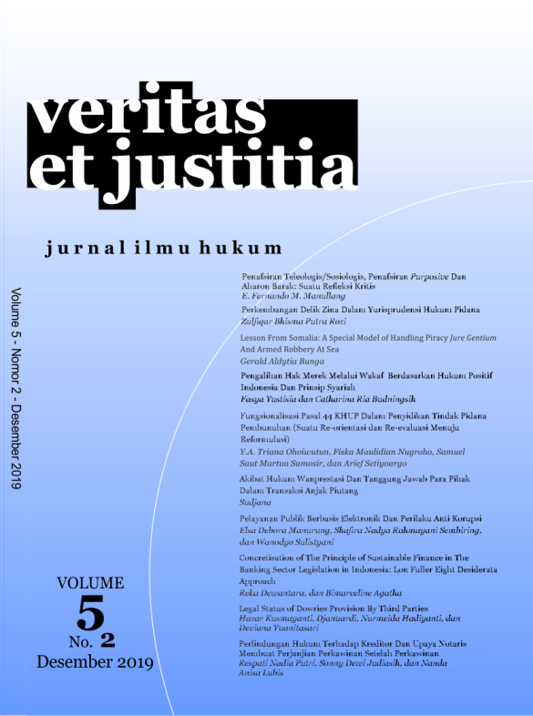 					View Vol. 5 No. 2 (2019): Veritas et Justitia
				
