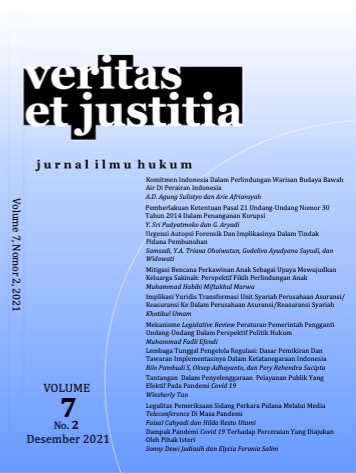 					View Vol. 7 No. 2 (2021): Veritas et Justitia
				