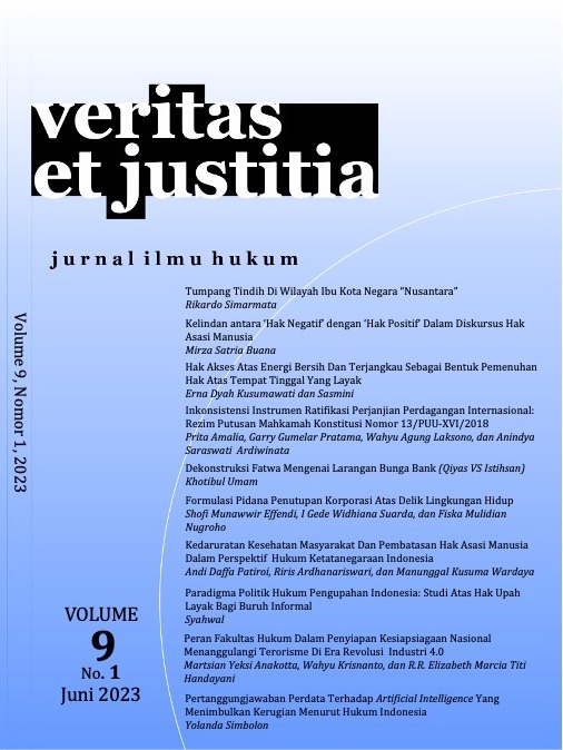 					View Vol. 9 No. 1 (2023): Veritas et Justitia
				