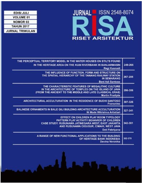					Lihat Vol 1 No 03 (2017): RISET ARSITEKTUR "RISA"
				