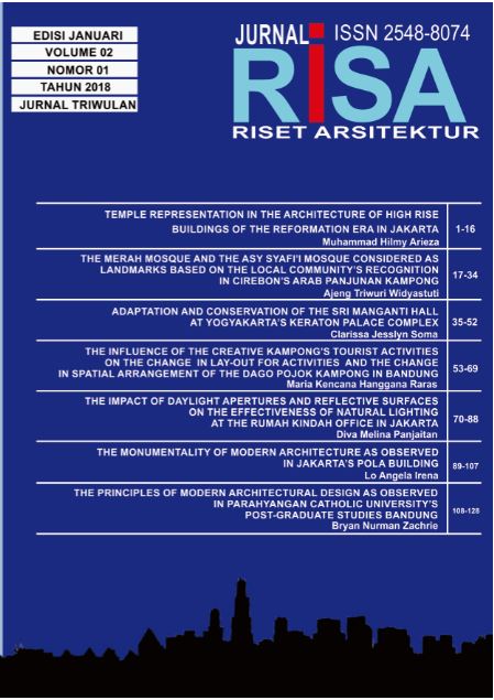 					Lihat Vol 2 No 01 (2018): RISET ARSITEKTUR "RISA"
				