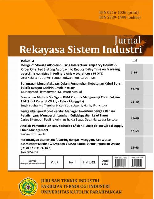 					View Vol. 7 No. 1 (2018): Jurnal Rekayasa Sistem Industri
				