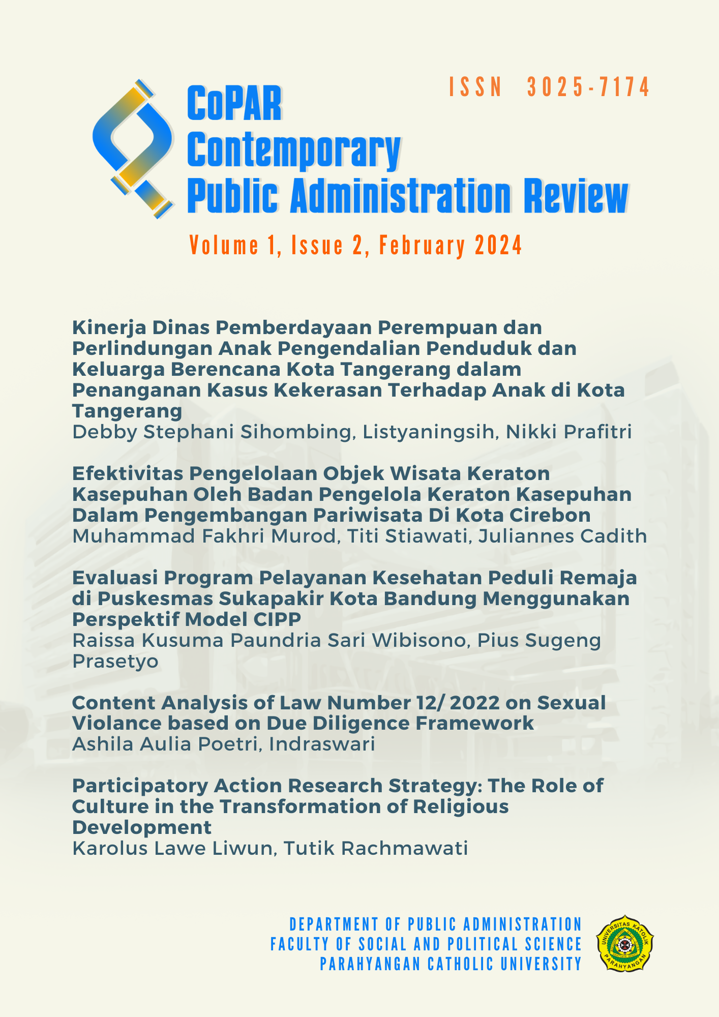 					View Vol. 1 No. 2 (2024): Contemporary Public Administration Review (CoPAR)
				