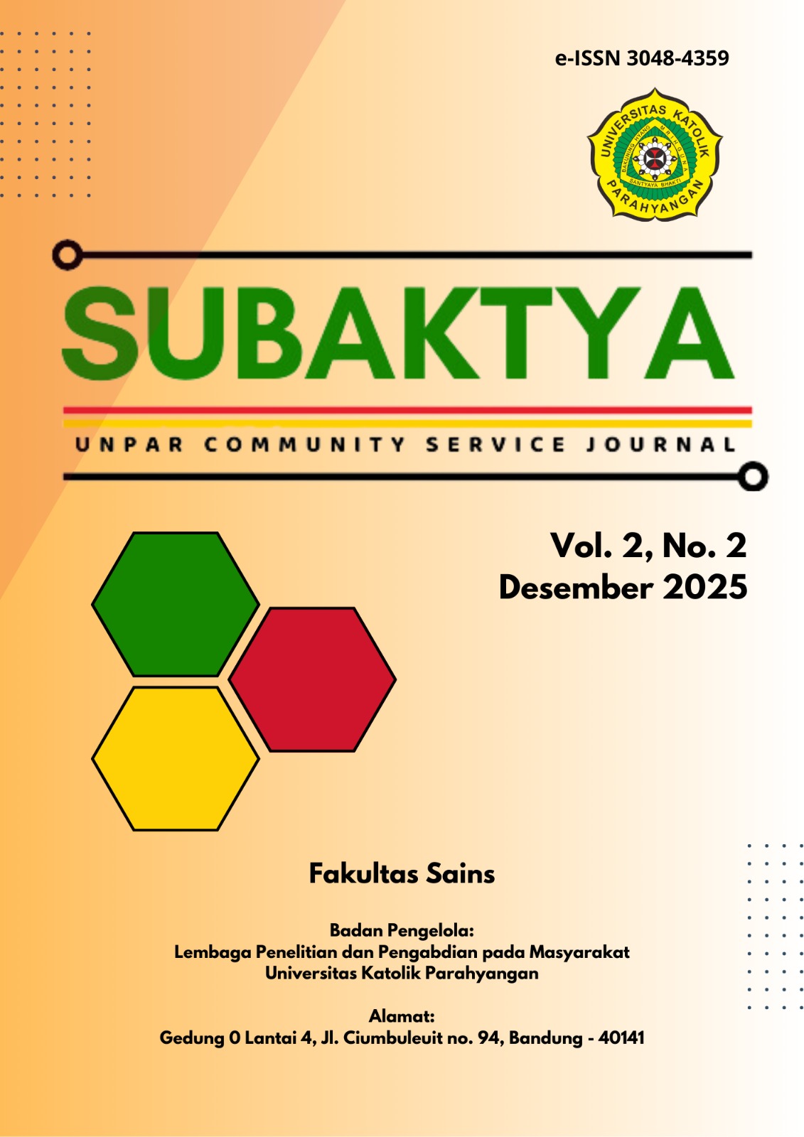 					View Vol. 2 No. 2 (2025): (DESEMBER 2025) SUBAKTYA: UNPAR Community Service Journal
				