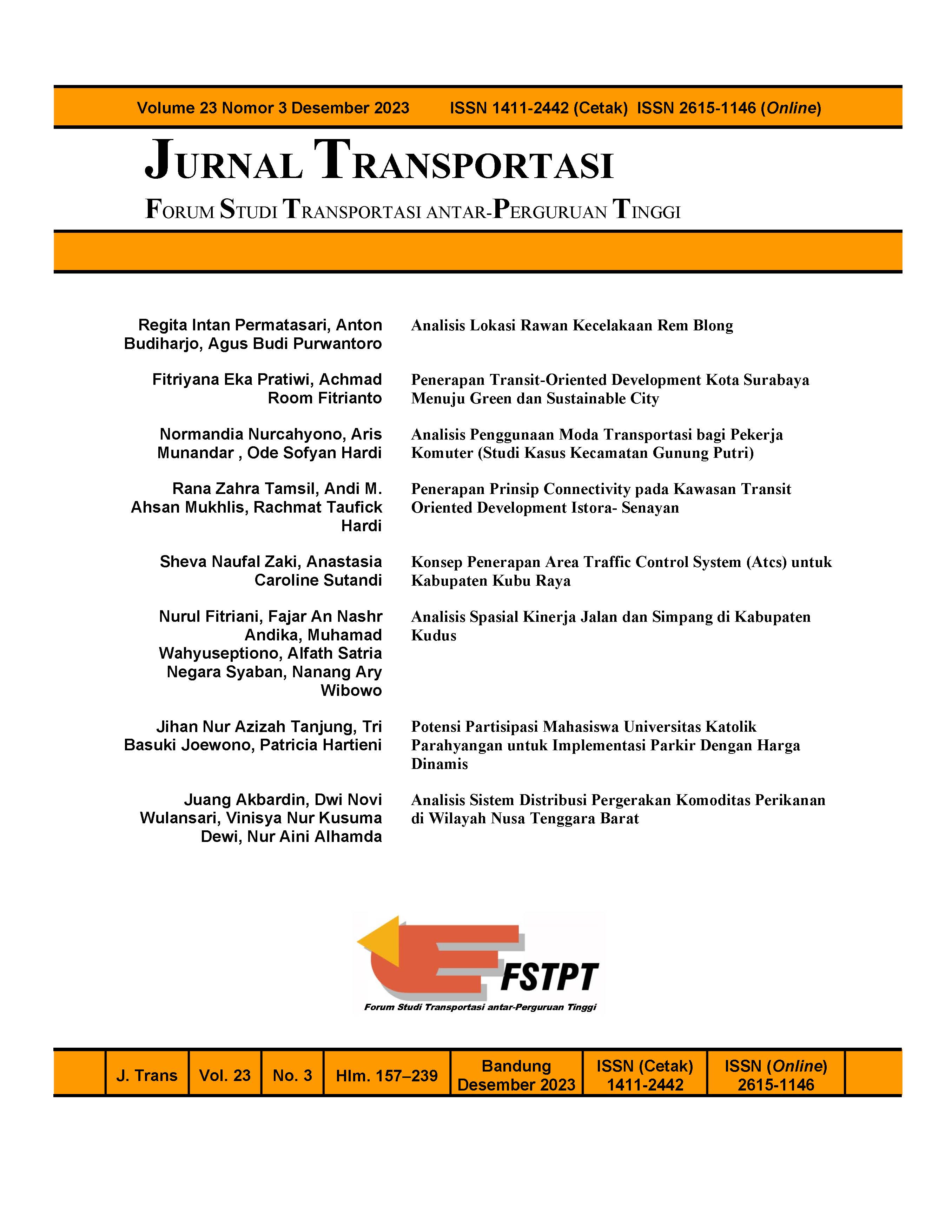 					View Vol. 23 No. 3 (2023): Jurnal Transportasi
				
