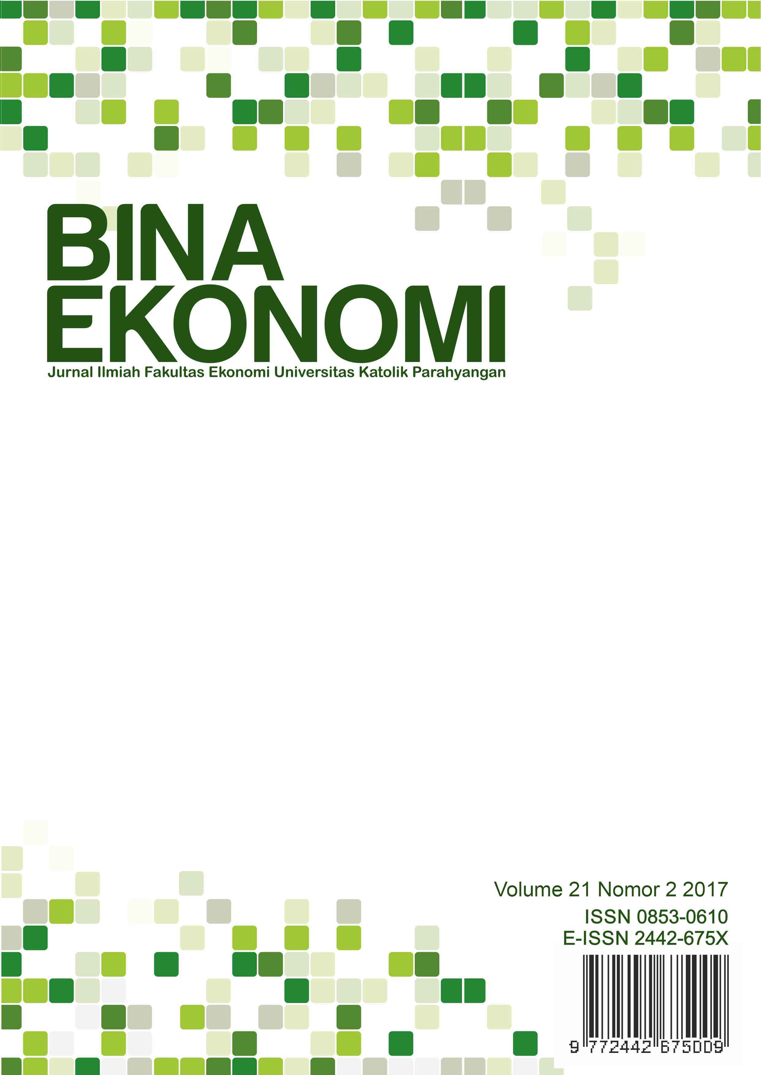 					View Vol. 21 No. 2 (2017): Bina Ekonomi: Majalah Ilmiah Fakultas Ekonomi Universitas Katolik Parahyangan
				
