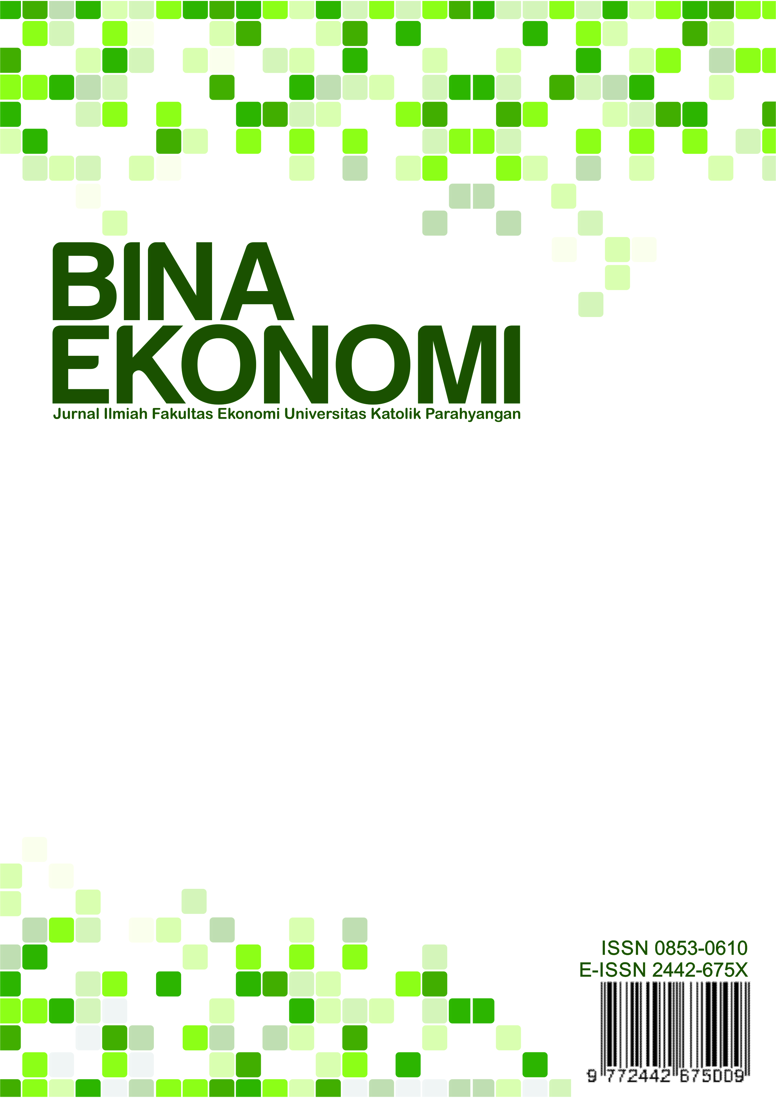 					View Vol. 28 No. 2 (2024): Bina Ekonomi: Majalah Ilmiah Fakultas Ekonomi Universitas Katolik Parahyangan
				